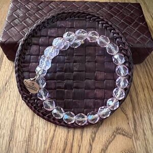 Alex and ani retired bracelet light clear
pink crystal